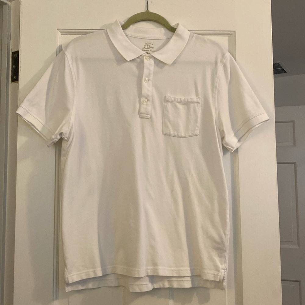 J Crew white Pique polo